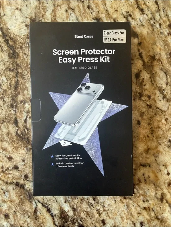 Clear Tempered Glass Screen Protector - Black