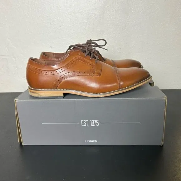 Stacy Adams Cognac Leather Shoes Boys Size 6