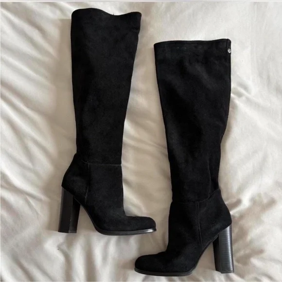 Sam Edelman Black Suede Knee High Boots