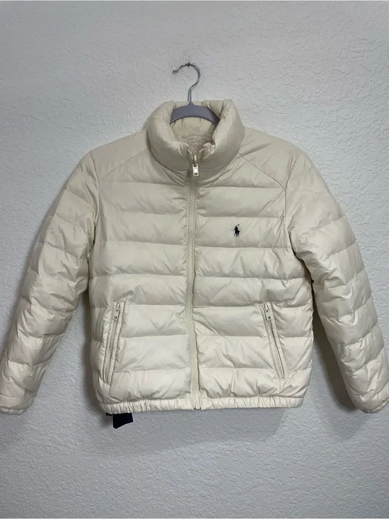 Polo Ralph Lauren Cortina Cream Quilted Puffer Jacket NWT M