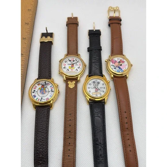 Lorus Disney Watch Lot‎ 4 Mickey Mouse Vintage Bundle