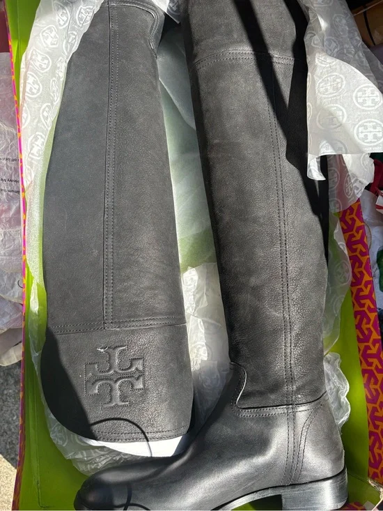 Tory Burch Black Leather Over-the-Knee Riding Boots Brand New Never Worn