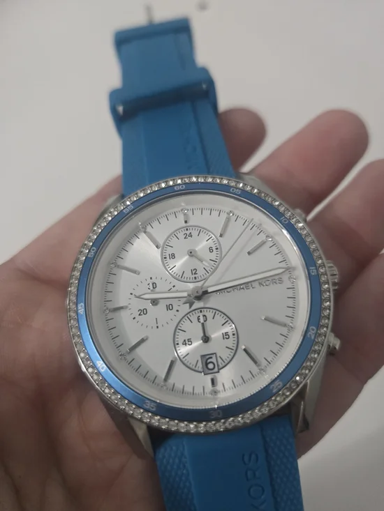 Michael Kors Hadyn Chronograph Watch Santorini Blue - Excellent Condition!