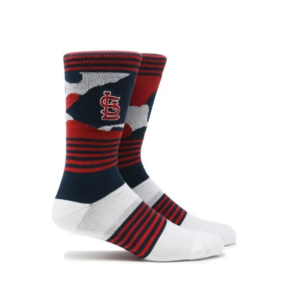 PKWY Men’s St. Louis Cardinals Camo Crew Dress Socks Size Large