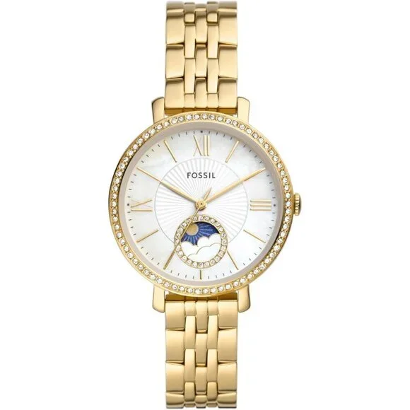 Women's Gold Jacqueline Quartz Stainless Steel Three Hand Bracelet Watch