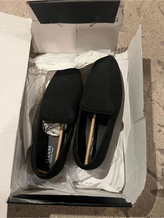 Alfani Kid’s Black Slip-On Loafers with Minimalist Silhouette