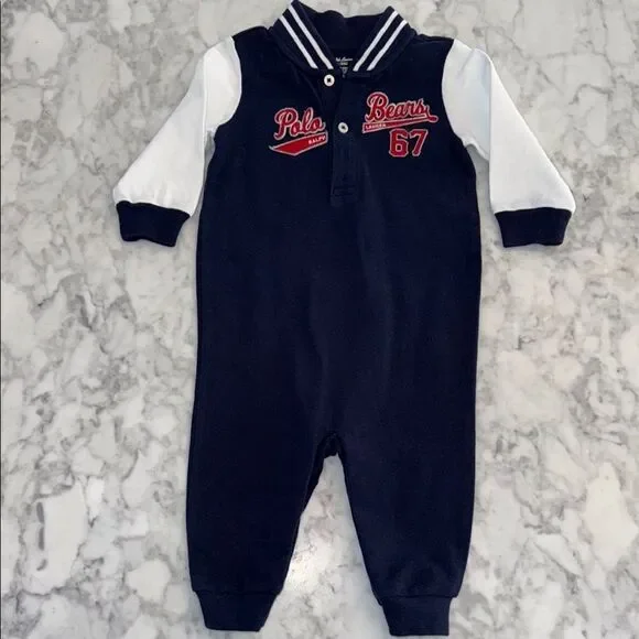 RALPH LAUREN POLO COVERALL 6M