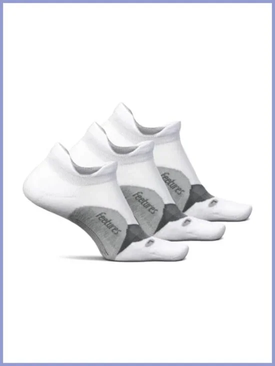 Elite Light Cushion No Show Tab Athletic Running Socks 3 Pair Pack