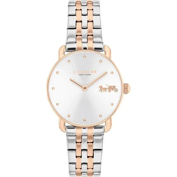 Women's Gold Silver 2H Quartz Watch Stainless Steel Bracelet Water Resistant