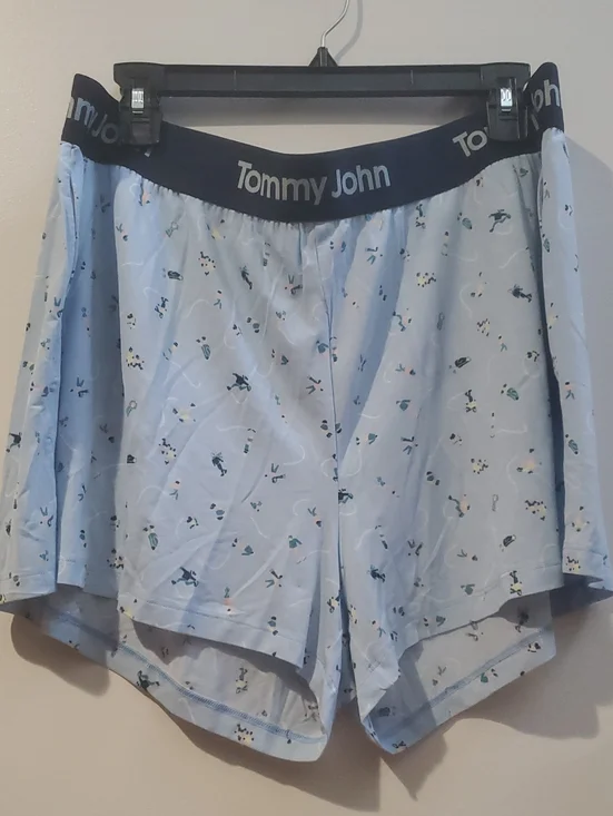 TOMMU JOHN SECOND SKIN BOXER BRIEF;SLEEP SHORTS IN LIGHT BLUE / SIZE:XL