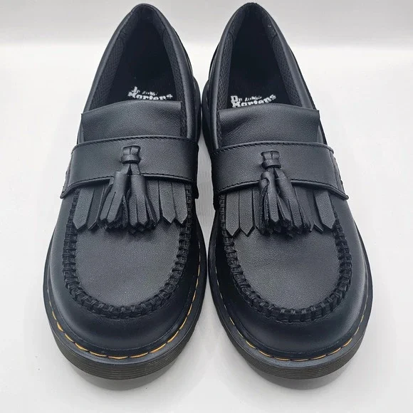 Dr Martens Adrian J Black Leather Tassel Loafers Unisex Kids US 4M‎ 5L EU 36