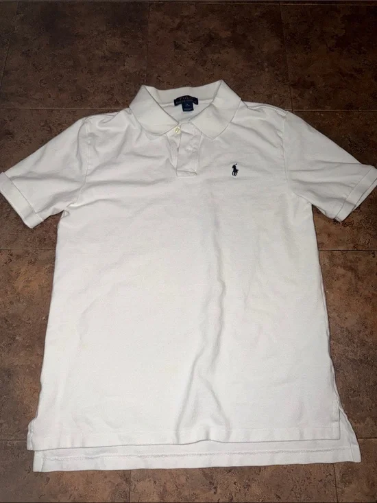 Ralph Lauren White Polo with Navy Pony Logo