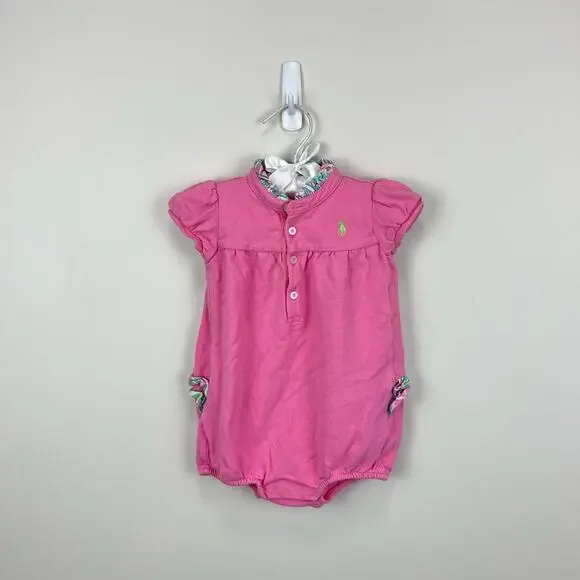 Ralph Lauren Pink Ruffle Romper 9 Months