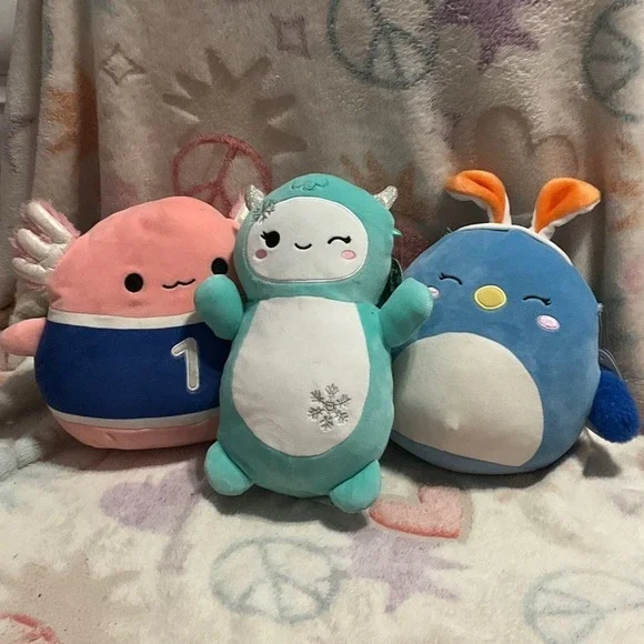 Squishmallows Plush Toy‎ Trio - Pink, Green, Blue