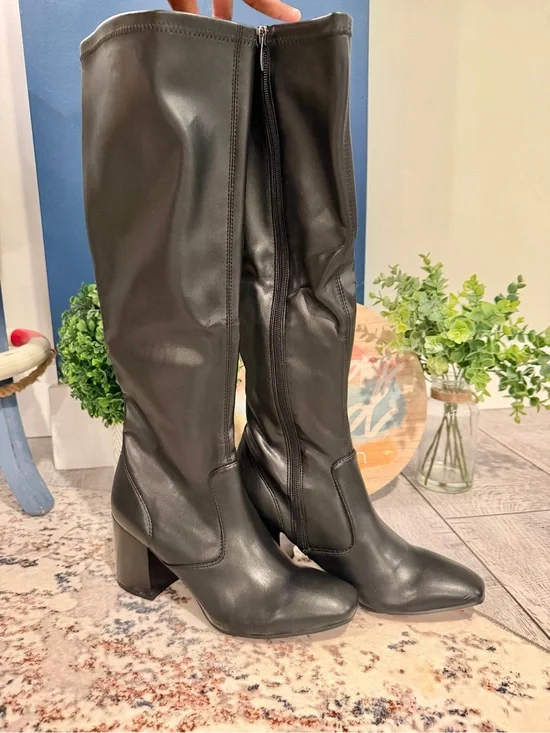 Franco Sarto Talfer Black Knee High Boots 10