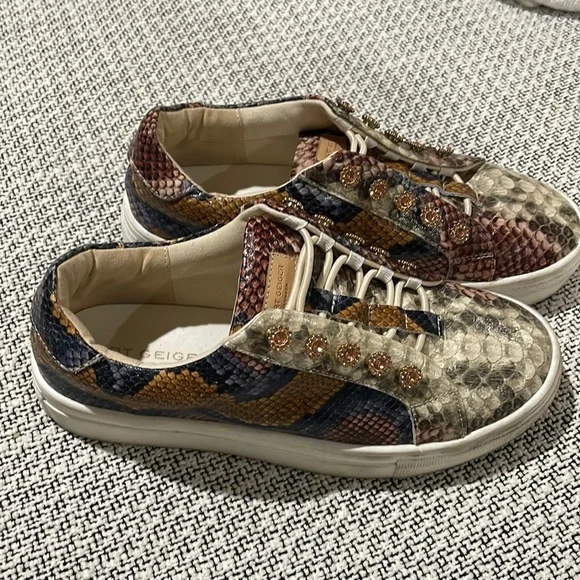 Girls' Snake-Print Lace-Up Dress Sneakers in Multi-Color