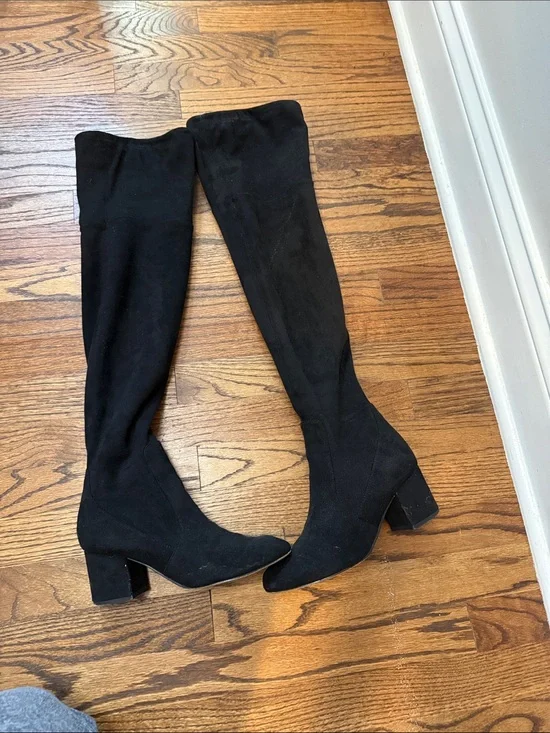 Sam Edelman Black Over-the-Knee Block Heel Boots