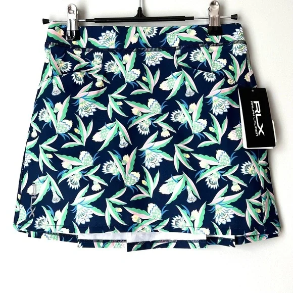 Girls RLX Ralph Lauren Floral Performance Golf/Tennis Skort | S (7) | Navy NWT