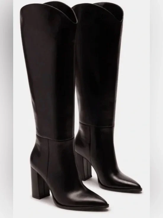 Steve Madden Bixby Black Pointed-Toe Over-the-Knee Boots