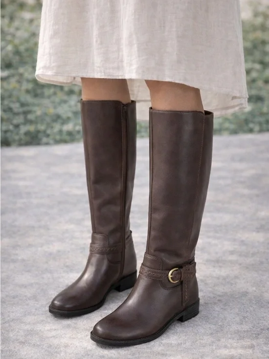 Lucky Brand Brown Leather Knee-High Boots – Size 6 | Classic Riding Style