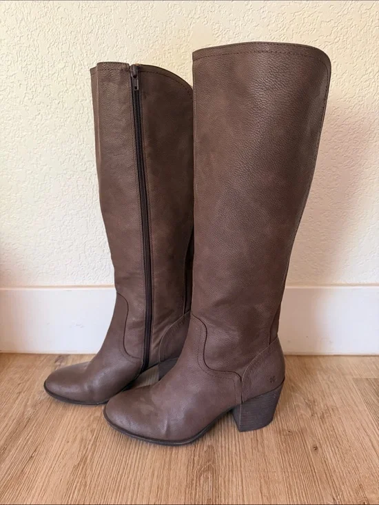 Lucky Brand Tall Brown Leather Knee-High Boots