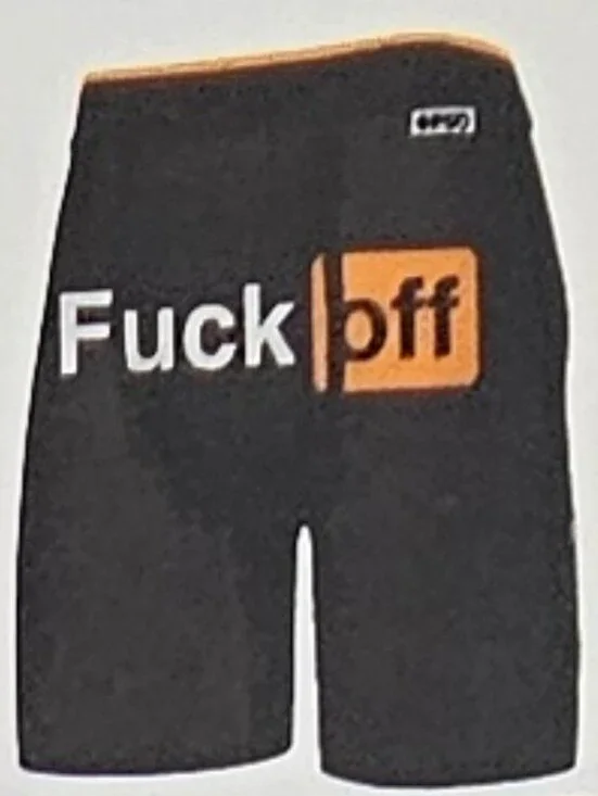 Psd *uck Off Print Boxer Briefs Mens Size Small