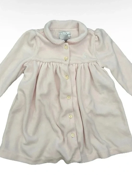 Ralph Lauren Baby Girl Pink Velvet Dress Size 3-6 Months