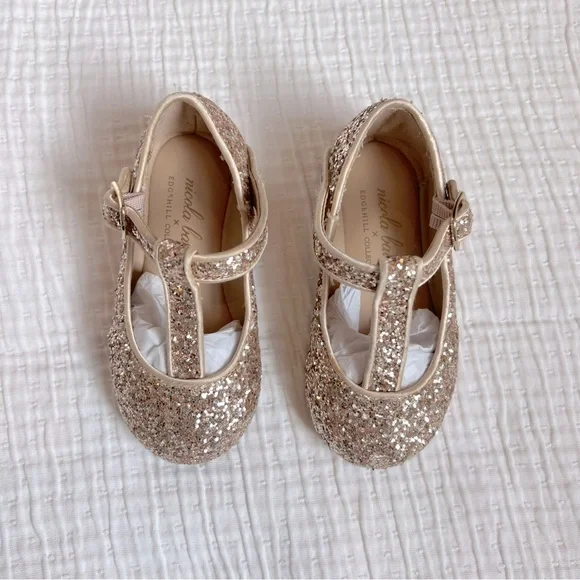 Edgehill x Nicola Bathie Glitter T-Bar Shoes, Baby/Toddler Size 6