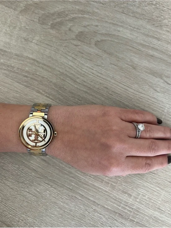 Tory Burch Two-Tone Gold and Silver Reva Bracelet Watch