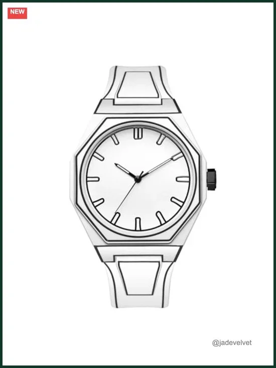 GORBEN Creative Sketch Quartz Watch Sports Minimalist Analog Rubber Strap
