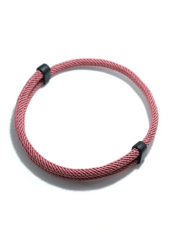 Pink Twisted Rope Bangle Bracelet