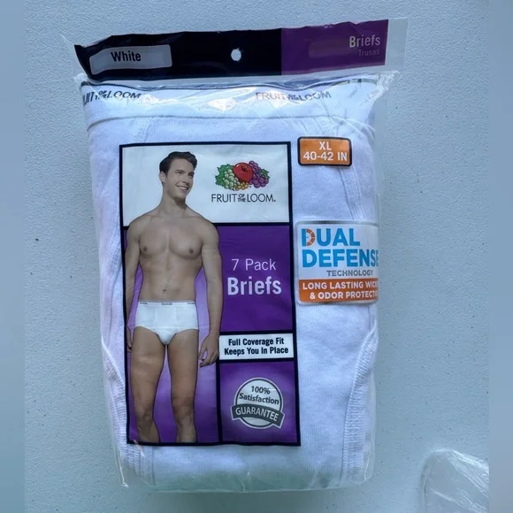 Fruit of the Loom White Briefs Essential Comfort men’s briefs XL