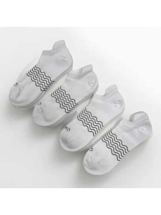 Quince Men's Organic Cotton Ankle Socks 4-Pack in White Size XS/S 5-8
