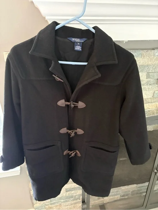 LAUREN Ralph Lauren youth Black Wool Toggle Coat