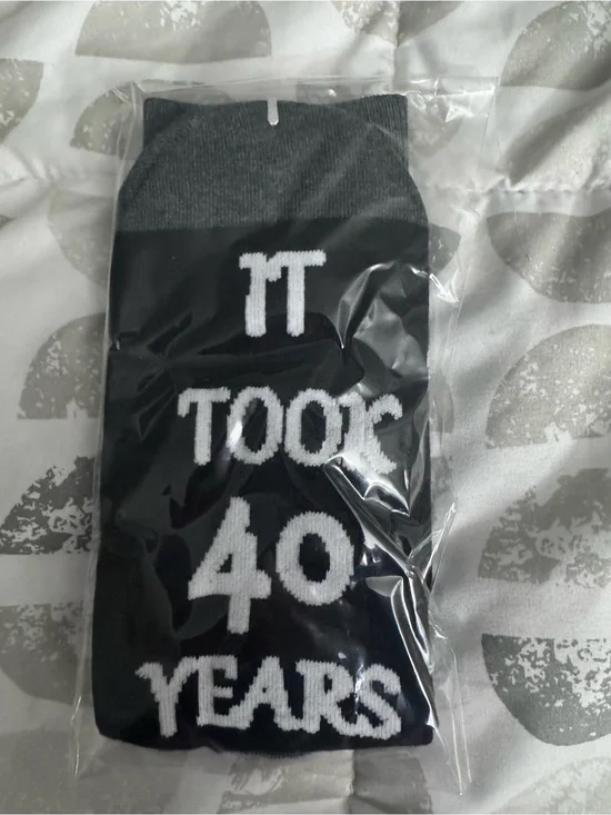 Black 'It Took 40 Years' Novelty Socks
