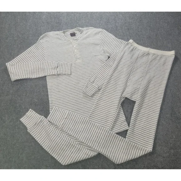 Vintage Patagonia Polypropylene Striped Thermal Base Layer Set Henley Made Japan