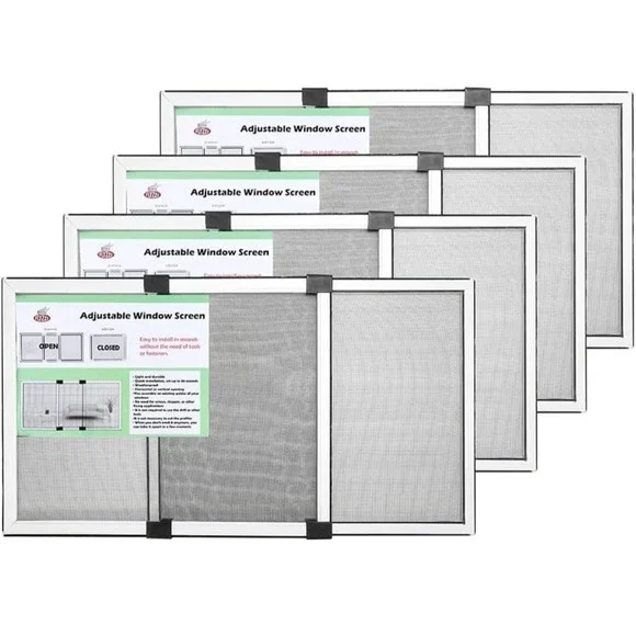 Durable Fiberglass Expandable Window Screens 4-Pack‎ 15.74