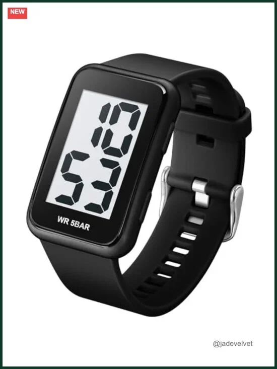 Fogitbok Digital Watch Large Display Waterproof Quartz TPU Strap