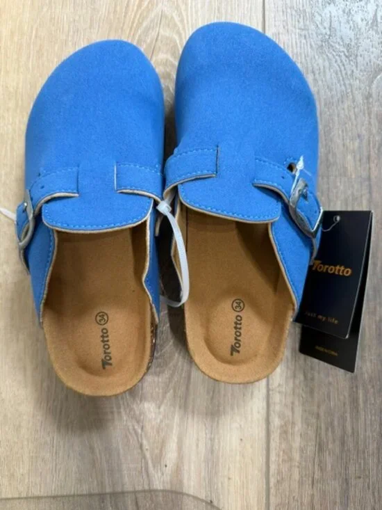 NEW Blue Slip On Buckle Clog Shoes Youth Size 34 (3-3.5)