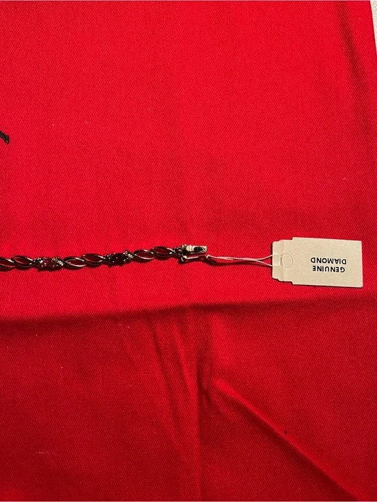 Macy's Silver-Tone Women's Bracelet with Genuine Diamond Tag