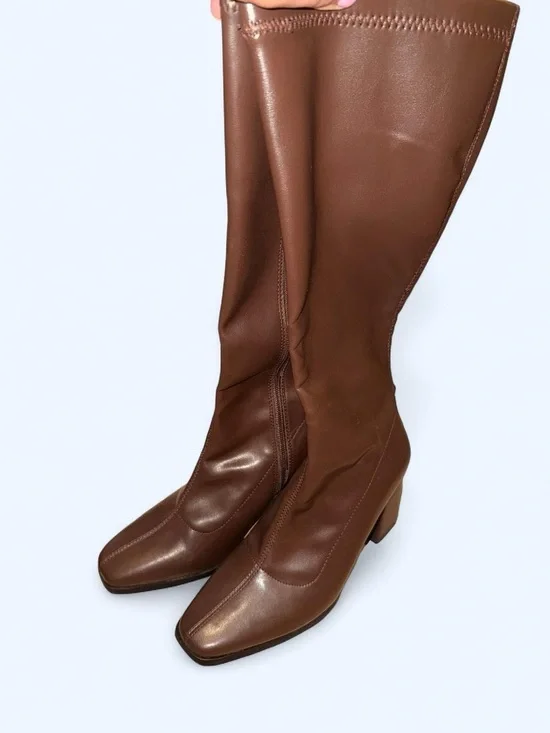 Cider Tall Brown Over-the-Knee Block Heel Boots