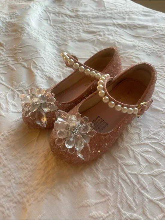Glitter Pink Pearl Glinda Shoes