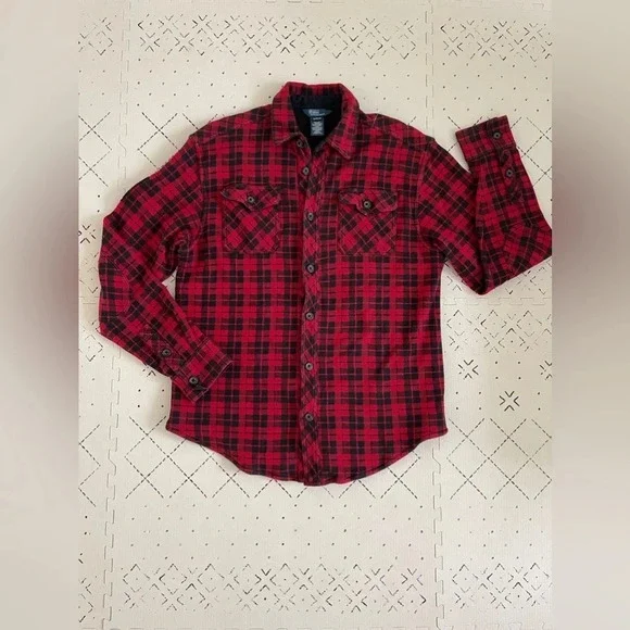 Ralph Lauren Polo kids‎ double layered thermal plaid shirt XL 18-20