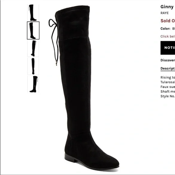 RAYE x Tularosa- Black Suede Over The Knee Ginny Boots - 9
