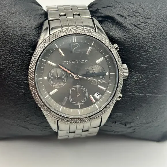 Michael Kors MK-6259 Metallic Gray Stainless Steel Chronograph Watch, Working