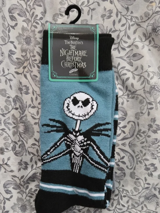 Disney The Nightmare Before Christmas Jack Skellington Crew Socks 2 Pack