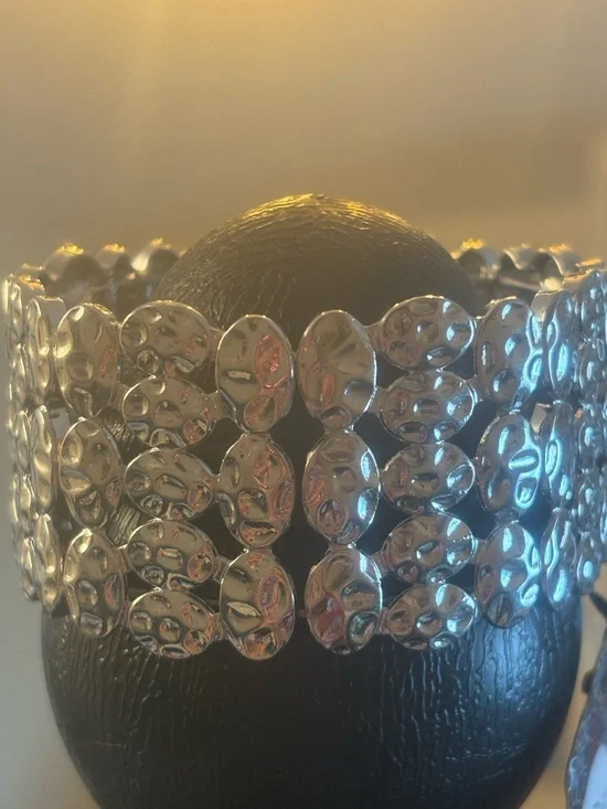 Silver Statement Disc Stretch Bracelet - Women Accessories