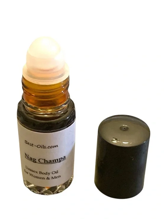 Nag Champa Unisex 1/6oz Roll on Uncut Concentrated Body Oil Bottle