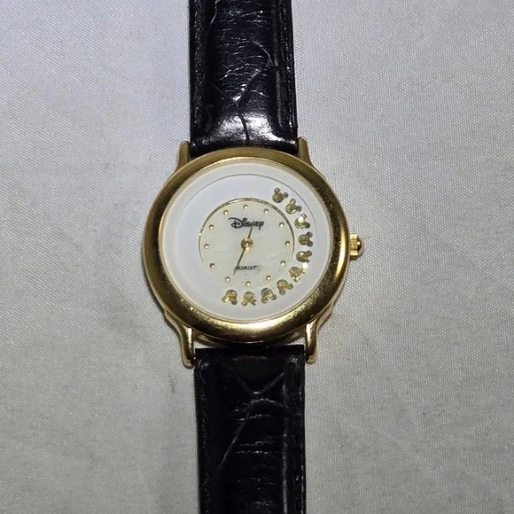 Disney Time Works Watch w/Mickey Faces Turn as the Seconds Hand Resort 30mm