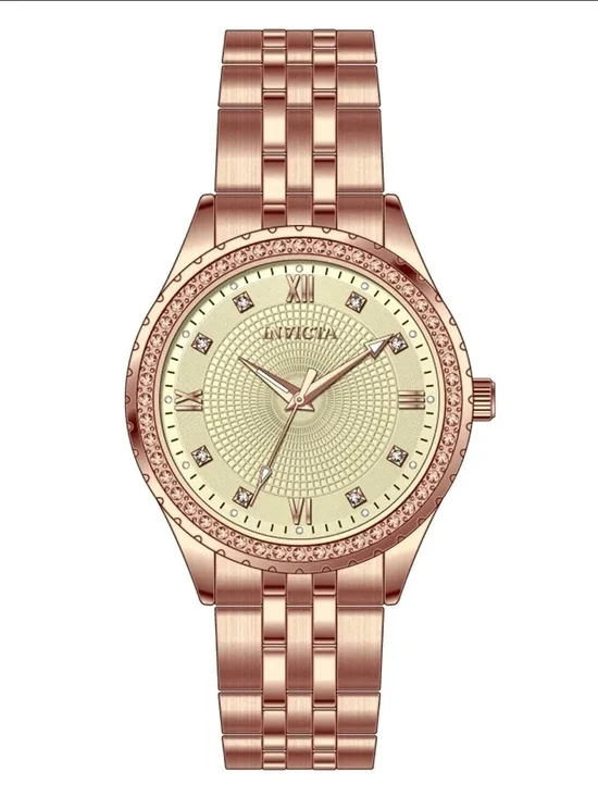 Invicta Women’s Rose Gold and Gold-Tone Crystal Accent Bracelet Watch